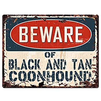 【中古】【輸入品・未使用】BLACK AND TAN COONHOUND シックサイン ビンテージルック レトロ 素朴 9インチ x 12インチ メタルプレート ストア ホームデコ ギフト