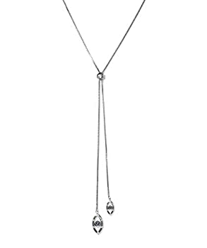 【中古】【輸入品・未使用】Evil Eye 18Kゴールドまたはシルバーメッキ 幸運と保護 サファイアペンダント 調節可能 デリケートチェーン ラリアットネックレス 女性用 愛する｜スカイマーケットプラス