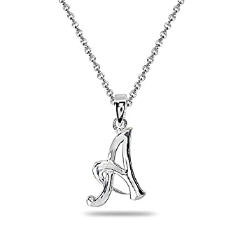 【中古】【輸入品・未使用】スターリングシルバー イニシャルアルファベット文字ネームペンダントネックレス 女性/ティーン/女の子へのパーソナライズギフト