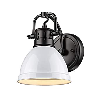 【中古】【輸入品・未使用】Golden Lighting 3602-BA1BLK-WH ダンカン - ワンライトバス化粧台、シェードオプション：ホワイトシェード