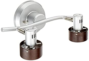 【中古】【インポート品・未当て嵌める】Lite出どころls-16092?Duccio 2-lite壁照明ランプ、しろがね色with Dark Walnut Shade