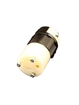 【中古】【輸入品・未使用】Leviton 5269-plc 15?Amp、125ボルト、コネクタ、ストレート刃、工業用グレード、接地、電源表示、black-white