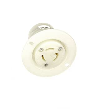 【中古】【インポート品・未当て嵌める】Leviton 4715-c 15?Amp、125雄捻子、フランジ付き添い人差し込み鍵を掛ける差し込み、製作用品位、舞い降りる、白いこと