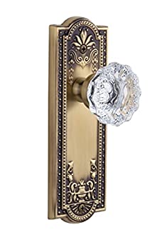 【中古】【輸入品・未使用】Grandeur Parthenonプレートwith Fontainebleauクリスタルノブ、シングルダミー、ビンテージ真鍮