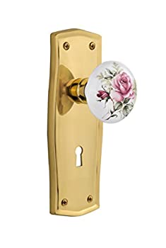 【中古】【輸入品・未使用】Nostalgic Warehouse (ノスタルジックウェアハウス) プレーリープレート キーホール付き ローズ磁器ノブ