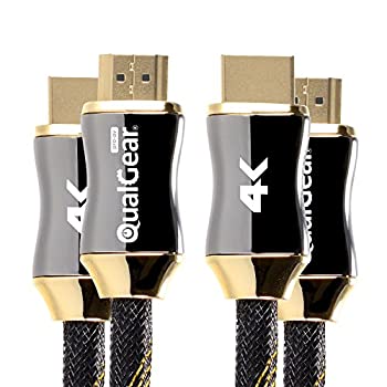 【中古】【インポート品・未当て嵌める】QualGear 6フート - 2本風呂敷き包み HDMI 割り増し金御墨付き 2.0有線テレビ 24K金メッキ接合部 4K Ultra 固定ディスク 3D 18Gbps相応う オーディオリターンチャンネル