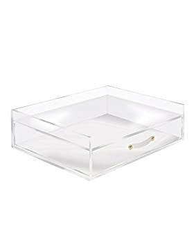 【中古】【輸入品・未使用】Russell+hazel アクリルインボックス + 引き出しオーガナイザー クリア 12.5インチ x 10.5インチ x 3.75インチ ゴールド