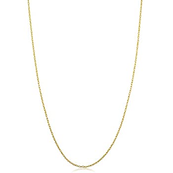 【中古】【輸入品・未使用】Kooljewelry ソリッド14Kイエローゴールド 0.9mm ロープチェーンネックレス (14、16、18、20、22、24、30インチ)