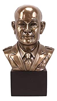 【中古】【輸入品・未使用】Ebros Gift ブロンズ樹脂製 リアルなレプリカ 歴史的な彫刻 34th USA アイゼンハワー大統領 バスト置物 博物館 ギャラリー品質 共和党の仕上げ