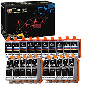 【中古】【輸入品・未使用】Cartlee 20 互換 PGI-35 CLI-36 大容量インクカートリッジ PIXMA iP100 PIXMA iP110 (10ブラック 10色)