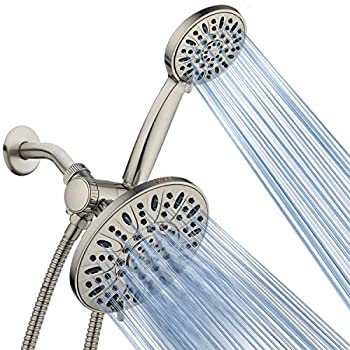 【中古】【インポート品・未当て嵌める】AquaDance 7in 割り増し金 高圧 3通い路 レインフォールコンボ ステンレススチールホース付き添い人 晴れ晴れしいな6座標軸とり備えるのレインシャワーヘッドと手持