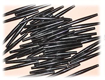 【中古】【輸入品・未使用】4インチ (4インチ) ヘアパイプチョーカービーズ ブラック HAIRPIPE 人工骨 プラスチック 50個パック