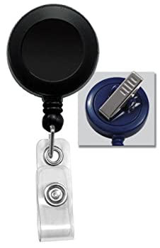 【中古】【輸入品・未使用】ラウンドバッジリール???Swivel Back???Clear Vinylストラップ100pk ブラック｜スカイマーケットプラス