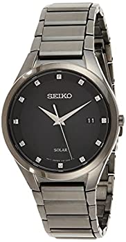 【中古】【インポート品・未当て嵌める】Seiko Black Stainless Steel Dress Watch