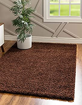 【中古】【輸入品・未使用】Unique Loom Solo Solid Shag Collection Modern Plush Chocolate Brown Area Rug (2' 2 x 3' 0) 141［並行輸入］