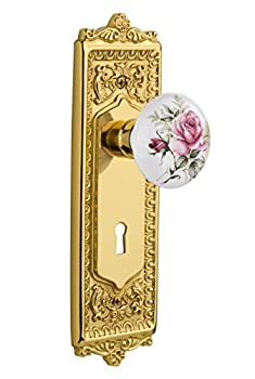 【中古】【輸入品・未使用】Nostalgic Warehouse Egg & Dartプレートwith Keyholeホワイトローズ磁器ノブ Passage - 2.375%ﾀﾞﾌﾞﾙｸｫｰﾃ% 702630 1