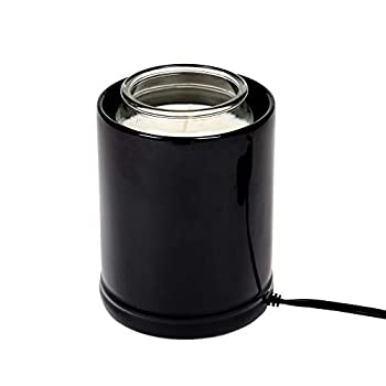 【中古】【輸入品・未使用】ソリッドブラックセラミックストーンJar Candle Warmer 5x6 ブラック JW32BK