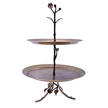 【中古】【輸入品・未使用】Decozen 2段フルーツスタンド - 花芽デザイン - ペストリー大皿 - キッチンダイニングエリア - フルーツケーキとペストリースタンド - 2段ディス