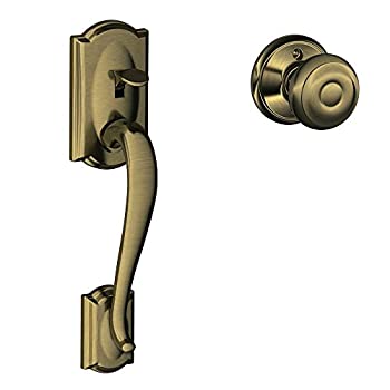 【中古】【輸入品・未使用】キャメロットフロントエントリハンドルGeorgian内部ノブ(アンティーク真鍮) fe285?Cam 609?GEO