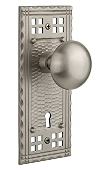 【中古】【輸入品・未使用】Nostalgic Warehouse Craftsman Plate with Keyhole New York Knob%ｶﾝﾏ% Passage - 2.375%ｶﾝﾏ% Satin Nickel by Nostalgic Warehouse