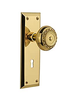 【中古】【輸入品・未使用】Nostalgic Warehouse新しいYorkプレートwith Keyhole Meadowsノブ Privacy - 2.375%ﾀﾞﾌﾞﾙｸｫｰﾃ% 717072 1