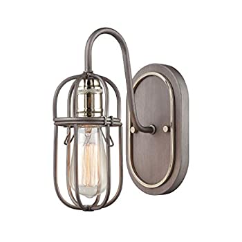 【中古】【輸入品・未使用】Elk Lighting 55061/1 バニティライト 風化亜鉛 光沢ニッケル