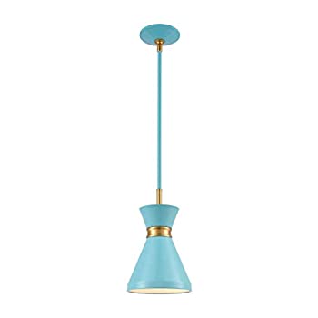 【中古】【インポート品・未当て嵌める】Elk Lighting 46523/1 シャンデリヤ点火装置 淡彩青色 無光沢金管楽器