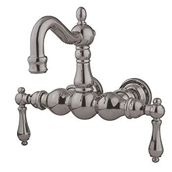 【中古】【インポート品・未当て嵌める】Kingston Brass CC1001T8 Heritage 3-3/8-Inch Center Leg Tub Filler%ｶﾝﾏ% Satin Nickel by Kingston Brass