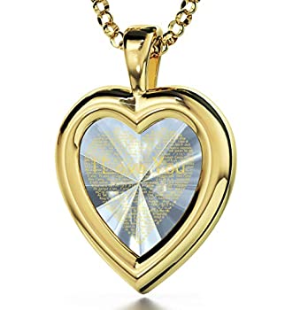 【中古】【輸入品・未使用】ゴールドメッキハートペンダントI Love Youネックレス120言語で内接24?Kゴールドon CZ、18?%ﾀﾞﾌﾞﾙｸｫｰﾃ%ゴールドFilled