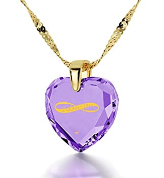 【中古】【輸入品・未使用】ハートネックレス24Kゴールド I Love Youとインフィニティマークが刻まれたキュービックジルコニア 18インチ金張りチェーン|スカイマーケットプラス
