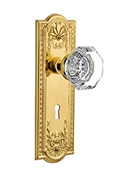 【中古】【輸入品・未使用】Nostalgic Warehouse Meadowsプレートwith Keyhole Waldorfクリスタルノブ Privacy - 2.375%ﾀﾞﾌﾞﾙｸｫｰﾃ% 704392 1