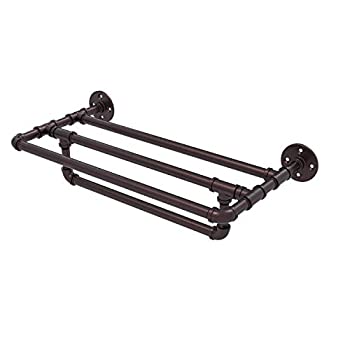 【中古】【輸入品・未使用】Pipeline Collection 30 Inch Wall Mounted Towel Shelf with Towel Bar - P-240-30-TSTB-ABZ