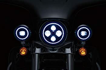 【中古】【輸入品・未使用】Kuryakyn 2466 オートバイ照明アクセサリー 4-1/2インチ オービットビジョン LEDパスランプ ホワイトヘイローリング付き ハーレーダビッドソン、｜スカイマーケットプラス