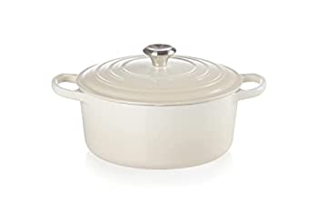 【中古】【インポート品・未当て嵌める】ル・クルーゼ(Le Creuset) 鋳込み ホーロー 両手なべ 無水鍋 シグニチャー ココット・ロンド 22 糎 メレンゲ 屁っ放り IH オーヴン 相応う 【日本置き目売りわたす
