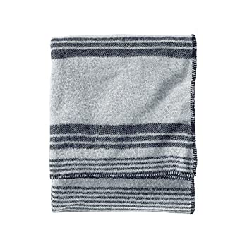 【中古】【インポート品・未当て嵌める】Pendleton エコワイズ 洗える羊毛毛布 アービングストライプグレー キングサイズ