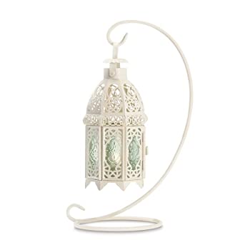【中古】【輸入品・未使用】Gifts \u0026 Decor White Fancy Antique Lattice Candle Lantern with Stand