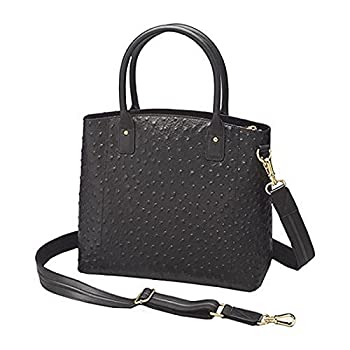 【中古】【輸入品・未使用】ガンToten Mamas Ostrich Debossed牛革トートバッグ ブラック|スカイマーケットプラス