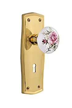 【中古】【輸入品・未使用】Nostalgic Warehouse (ノスタルジックウェアハウス) プレーリープレート キーホール付き ローズ磁器ノブ|スカイマーケットプラス