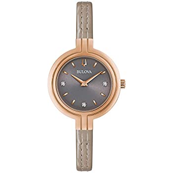 【中古】【インポート品・未当てはめる】Bulova Classic97P143レディースラプソディトープレザーバンドブラウンクォーツダイヤルウォッチ