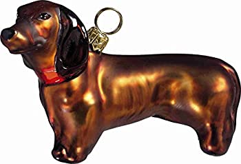 【中古】【輸入品・未使用】Joy to The World Collectibles ヨーロッパ風吹きガラス ペットオーナメント ダックスフント レッド