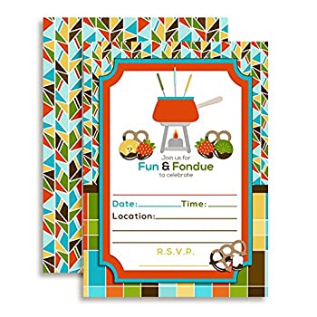【中古】【輸入品・未使用】Fondue Party Themed Fill In Invitations set of 10 with envelopes