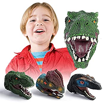 【中古】【輸入品・未使用】KIDAMI Dinosaur Hand Puppet Set Rubber Soft Touch Realistic for Kids and Adult(3 Packs)|スカイマーケットプラス