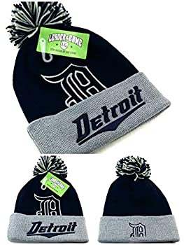 【中古】【輸入品・未使用】Detroit New Leader D フラッシュ ブルー グレー 折り返し付き ポン付きビーニー トーク ニット エラハット キャップ