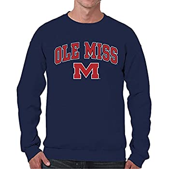 【中古】【輸入品・未使用】Ole Miss Rebelsアーチwithロゴクルーネックスウェットシャツ S ブルー