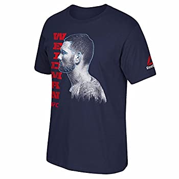 【中古】【インポート品・未当て嵌める】リーボックChris Weidman UFCネイビーブルーフォトプリントティーシャツメンズ L