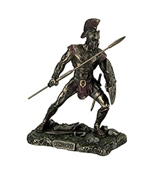 【中古】【輸入品・未使用】Veronese Design アキレス・レイジ・トロイア 戦争ヒーロー アキレウス 槍と盾の像