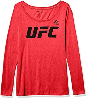 【中古】【輸入品・未使用】UFC Essentials ロゴ 長袖 トライブレンド スクープネックTシャツ M レッド