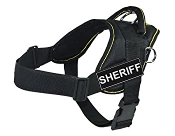 【中古】【輸入品・未使用】DT Fun Works　ハーネス Sheriff　ブラック　イエローステッチ入り　サイズ：XS　適合胴回り 51cm～58cm