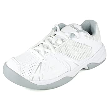 【中古】【インポート品・未当て嵌める】Wilson Open Jr. 若い者庭球シューズ 白いこと/内燃機関薄墨色 US 大きさ: 13 Little Kid 色つや: 白いこと