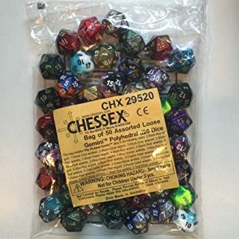 【中古】【輸入品・未使用】Chessexバッグの50?Assorted Loose Gemini d20ダイス